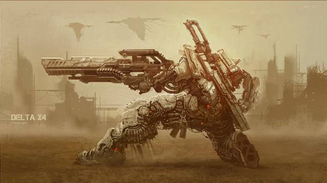 装甲机器人科幻插画图片